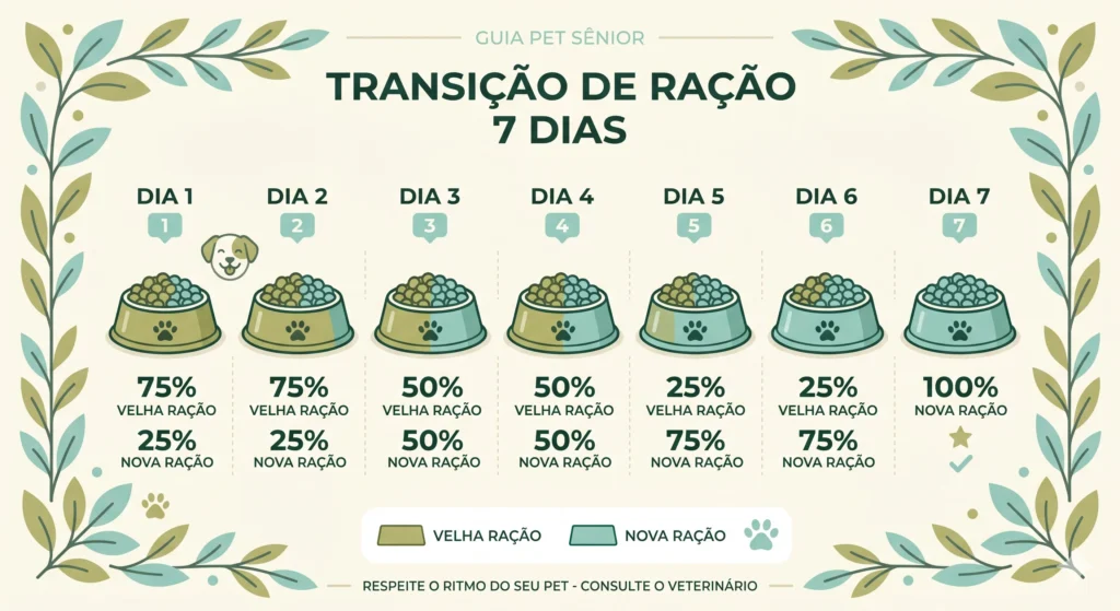 como fazer transição alimentar para cães idosos passo a passo