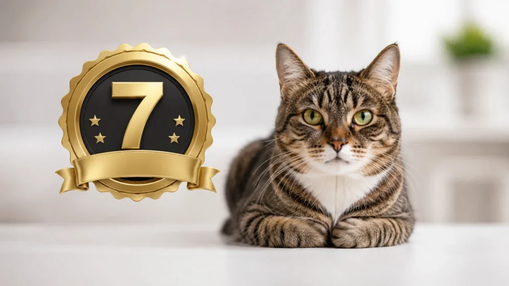 Selo de garantia de 7 dias, certificando que O Livro Meu Cat Saudável Vale a Pena e que o investimento é seguro.