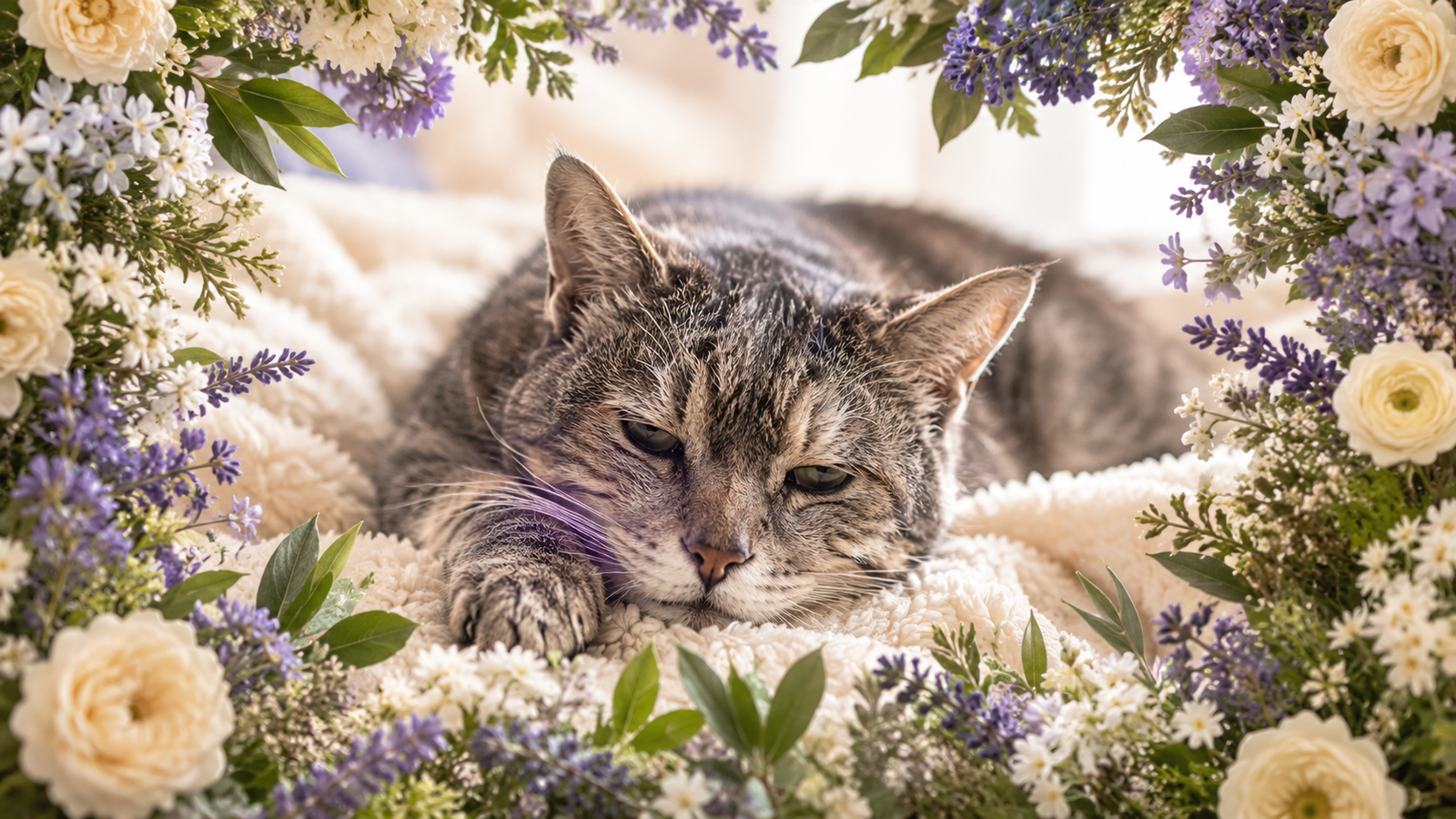 melhor rampa para gato idoso e o seu reflexo direto na saúde ortopédica de um felino sênior, que descansa pacificamente e sem dores articulares crônicas após usar o equipamento seguro que blinda sua frágil coluna contra impactos agressivos de saltos.