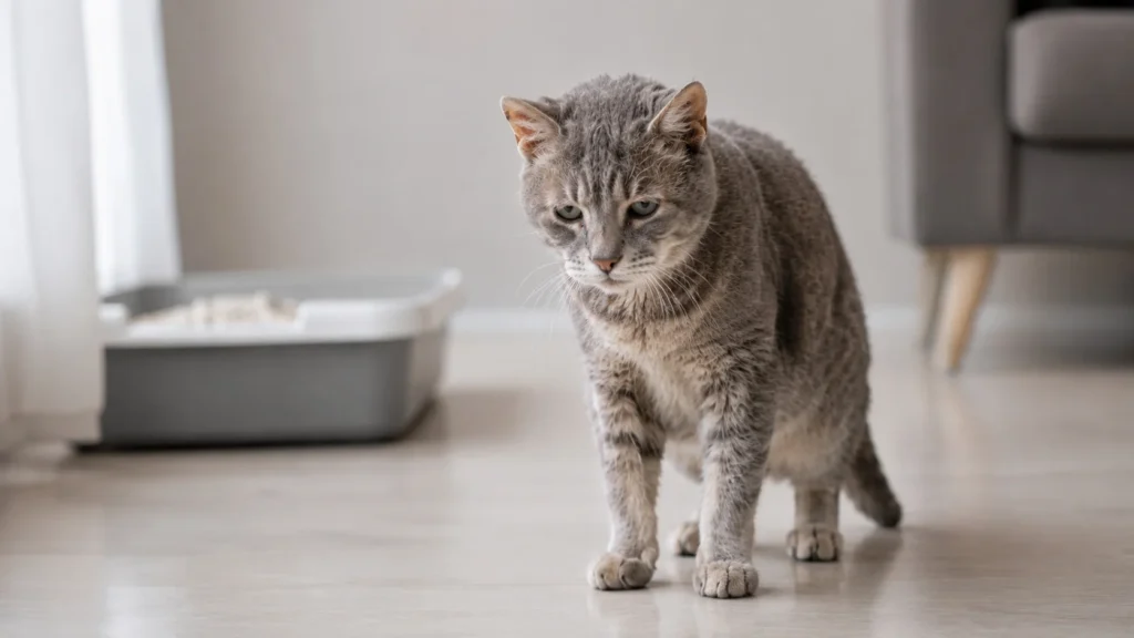A Síndrome de Disfunção Cognitiva desliga o mapeamento cerebral e a memória espacial do felino, ocasionando o triste fenômeno do gato idoso fazendo xixi fora da caixa por pura desorientação.