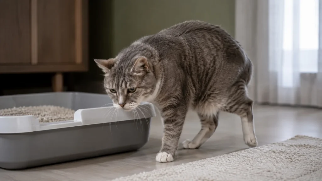 A dor severa nas articulações traseiras é o motivo físico mais comum que leva o gato idoso fazendo xixi fora da caixa, pois o animal não consegue flexionar o quadril.
