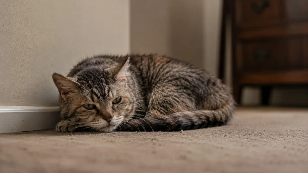 como saber se o gato idoso sente dor envolve observar atentamente as suas expressões faciais e a sua postura enquanto descansa nos cantos da casa.