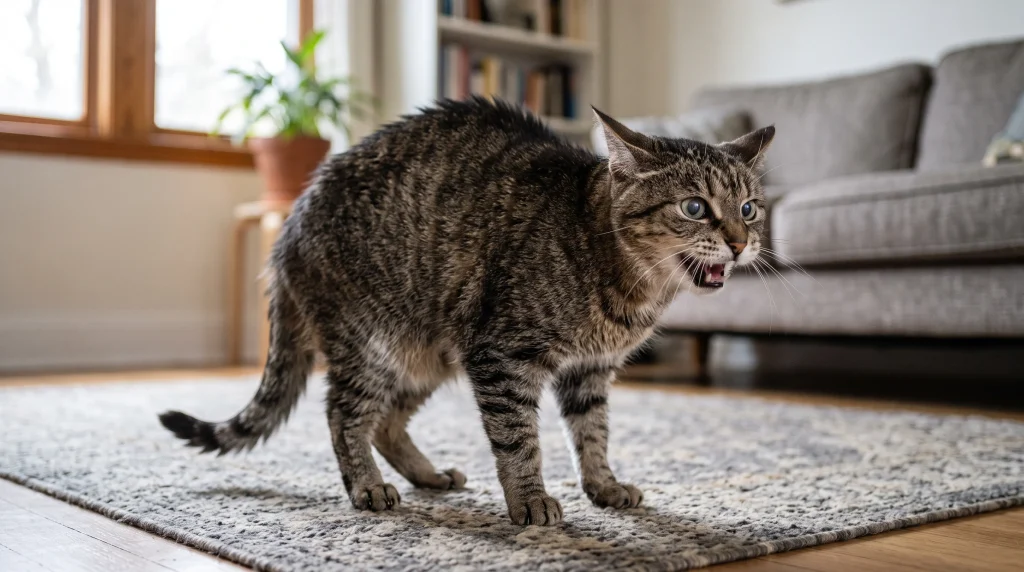 gato idoso agressivo do nada
