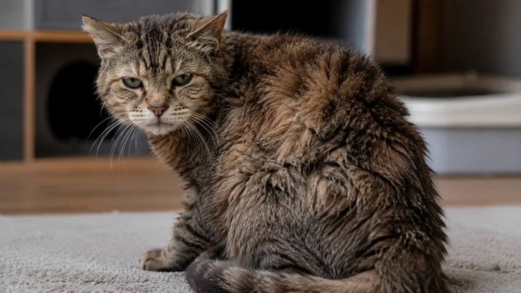 Entender como saber se o gato idoso sente dor passa por analisar a sua pelagem; pelos embaraçados e sujos nas costas indicam dor intensa na coluna ao tentar se limpar.